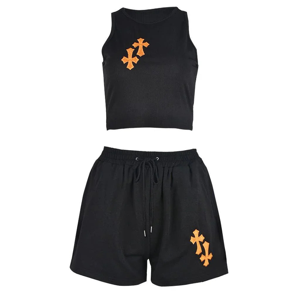 Giorgia Cruciate Floral Cropped Women Two Pieces Set - Vestir en Moda