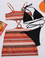 Giorgia Sexy Beach Striped 3 Piece Bikini - Vestir en Moda