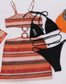 Giorgia Sexy Beach Striped 3 Piece Bikini - Vestir en Moda