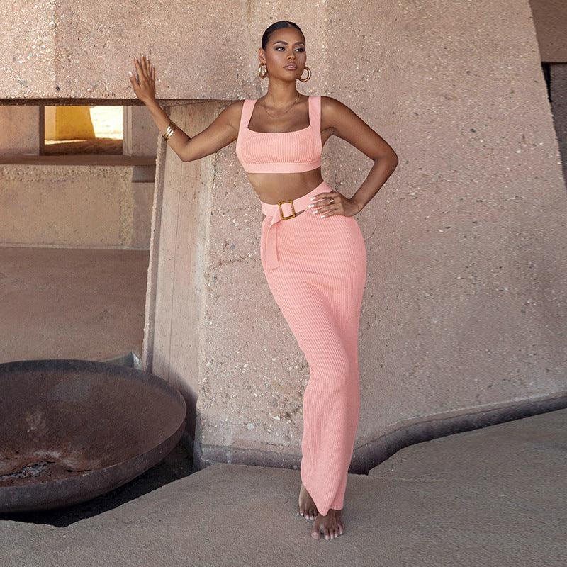 Giselle Sexy Slimming Sheath Strap Casual Two Piece Set - Vestir en Moda