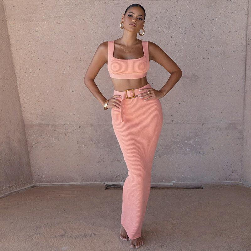 Giselle Sexy Slimming Sheath Strap Casual Two Piece Set - Vestir en Moda
