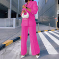 Giulia Color Lady Casual Suit Wide Two Piece Set - Vestir en Moda