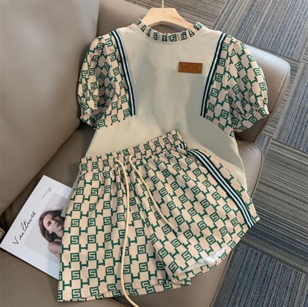 Giulia Sets For Women 2022 Summer New Contrast sleeved - Vestir en Moda