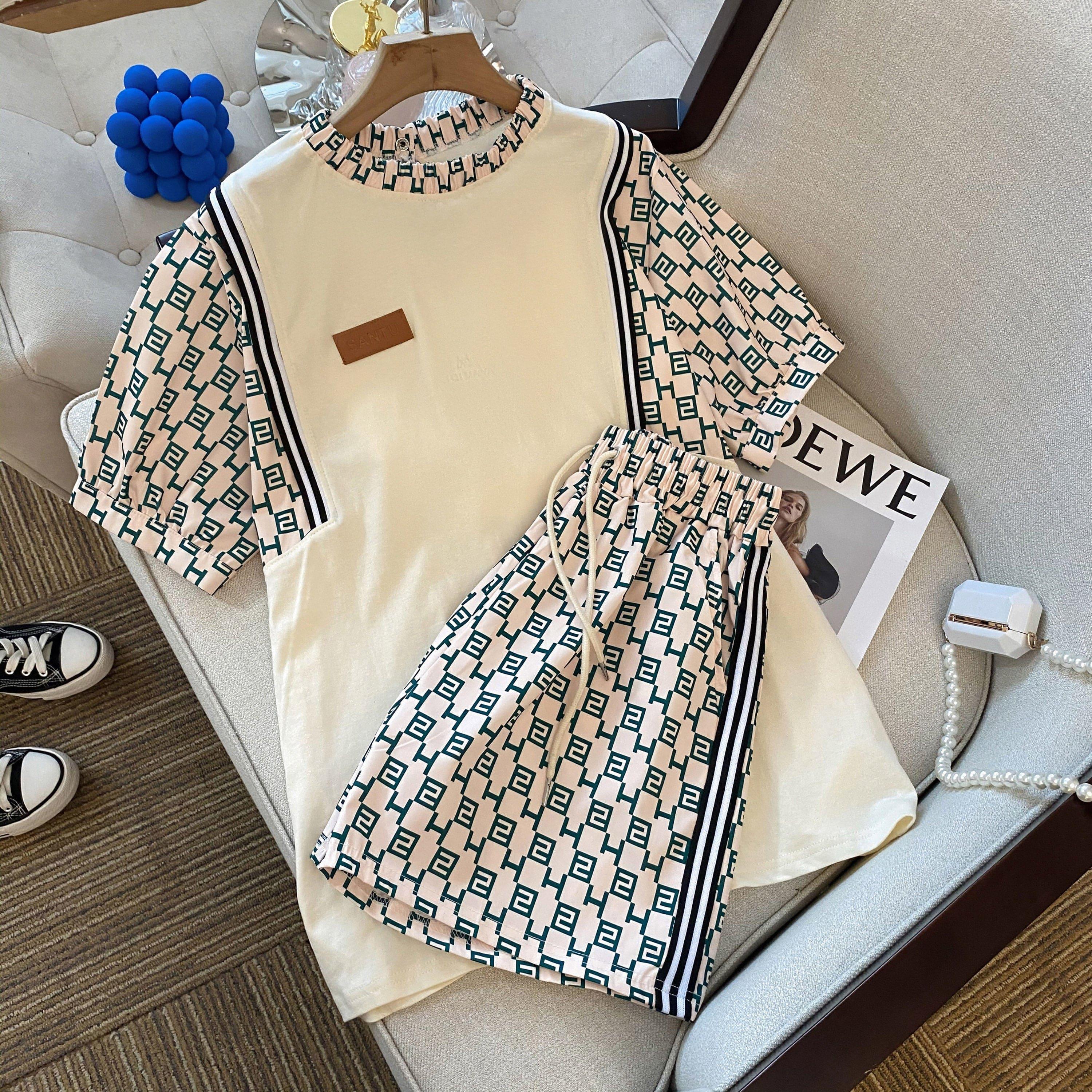 Giulia Sets For Women 2022 Summer New Contrast sleeved - Vestir en Moda