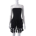 Gladis Solid Color Shoulder Sleeveless Sexy Ruffle Romper - Vestir en Moda