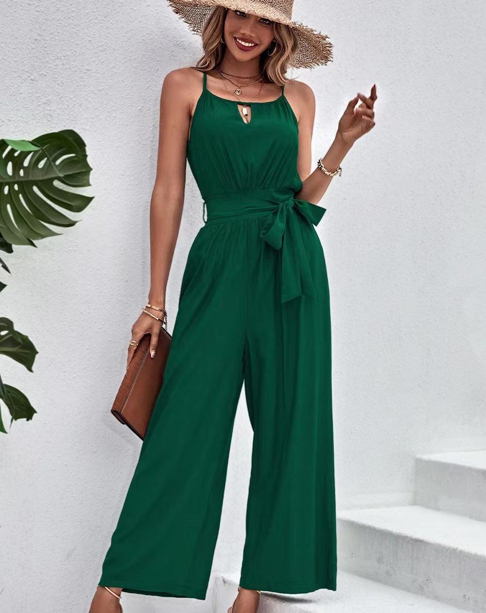 Gledis Women Jumpsuits Summer Retro Tight Sleeveless Waist up One Piece - Vestir en Moda