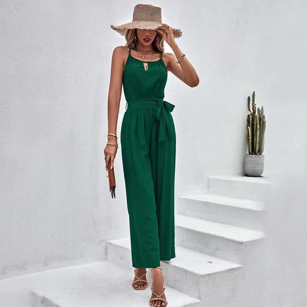 Gledis Women Jumpsuits Summer Retro Tight Sleeveless Waist up One Piece - Vestir en Moda