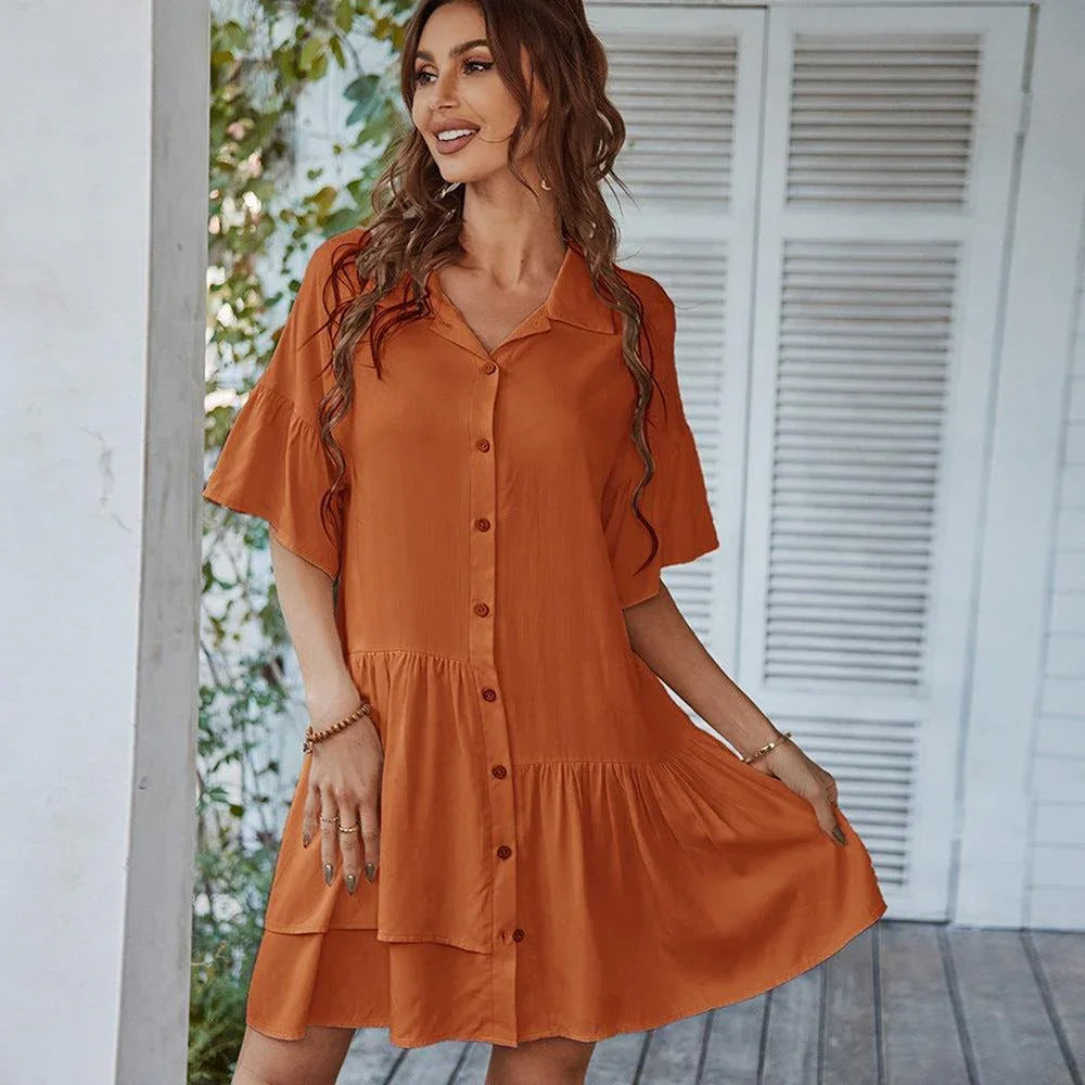 Glendi Women Clothing Summer Short-Sleeved Babydoll Dresses - Vestir en Moda