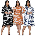 Grace Plus Size Printing Pleating Waist Woman Dresses - Vestir en Moda