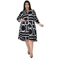 Grace Plus Size Printing Pleating Waist Woman Dresses - Vestir en Moda