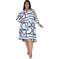 Grace Plus Size Printing Pleating Waist Woman Dresses - Vestir en Moda