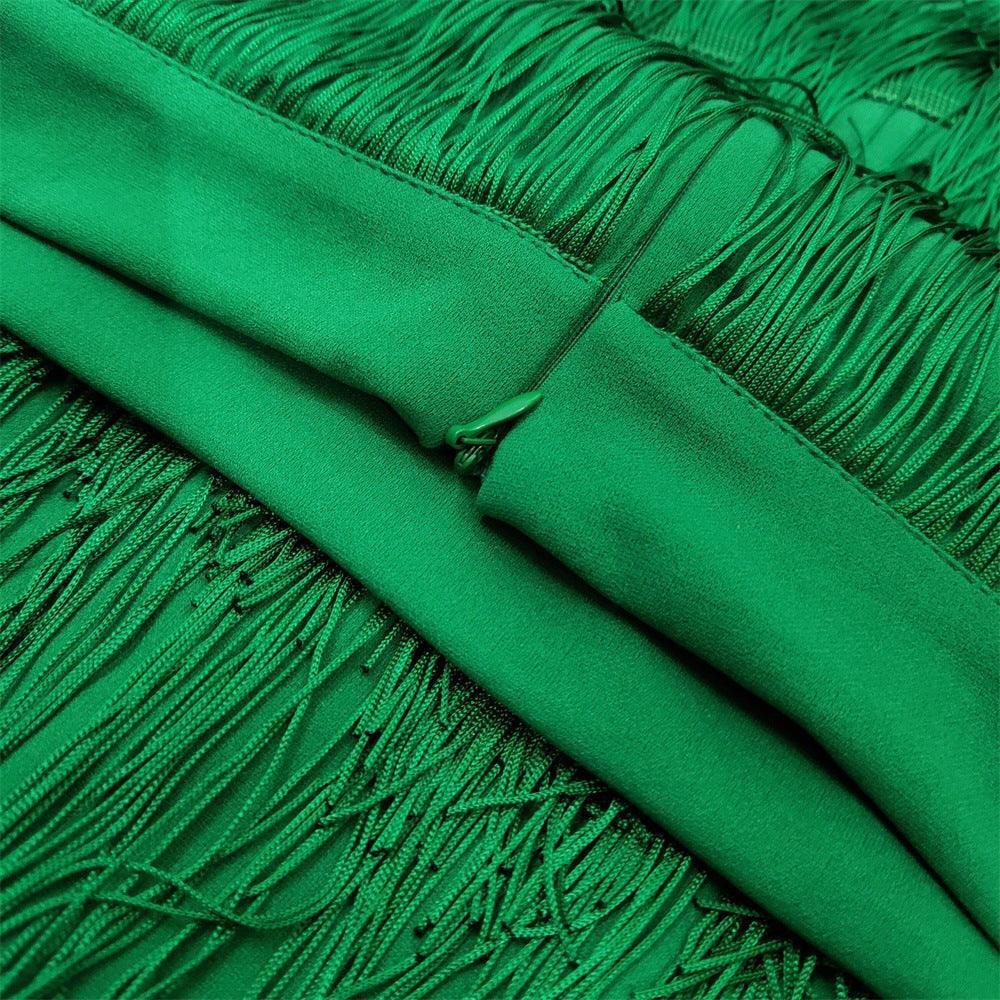 Gracelyn High Waist Stitching Tassels Slim-Fit Hip Skirt - Vestir en Moda