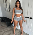 Graciela Stylish Sleeveless Plaid Summer 2 Piece Short Sets - Vestir en Moda