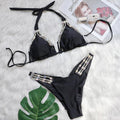 Hailey Halter Diamond Bikini High Cut Brazilian Bathing Lady Swimwear - Vestir en Moda