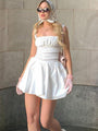 Hailey Square Neck White Dresses Lovely - Vestir en Moda
