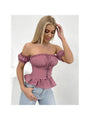 Haisley Lacework Short Sleeve Blouses - Vestir en Moda