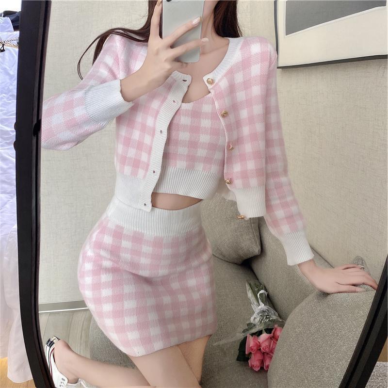 Hannah Chanel-Style Small Slimming Three Piece Sets - Vestir en Moda