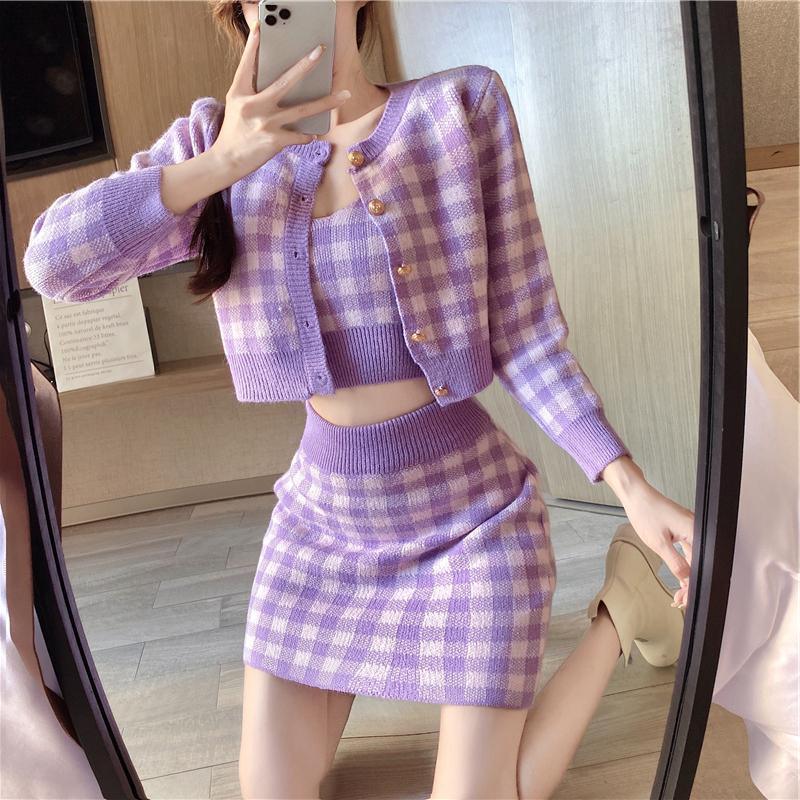 Hannah Chanel-Style Small Slimming Three Piece Sets - Vestir en Moda