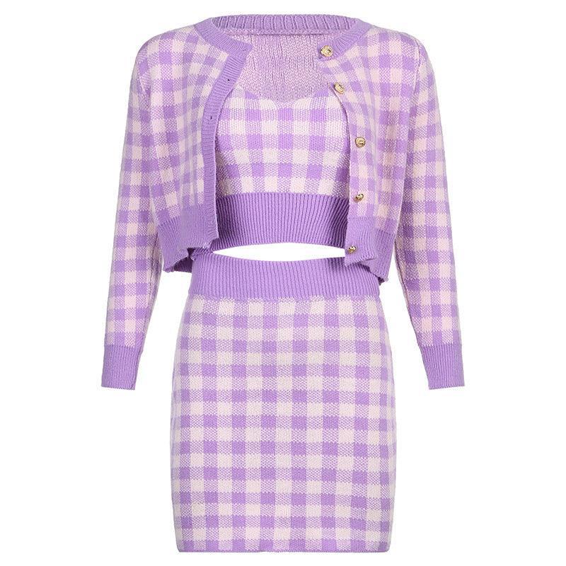 Hannah Chanel-Style Small Slimming Three Piece Sets - Vestir en Moda