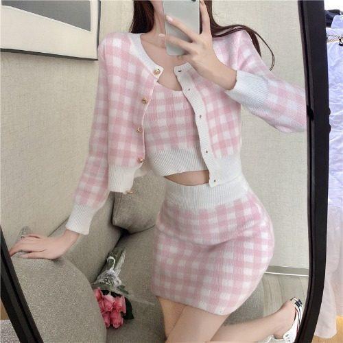 Hannah Chanel-Style Small Slimming Three Piece Sets - Vestir en Moda