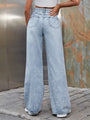 Harmony Holes High Waist Wide Leg Pants Casual Denim Trousers Tide - Vestir en Moda