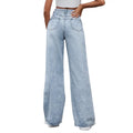 Harmony Holes High Waist Wide Leg Pants Casual Denim Trousers Tide - Vestir en Moda