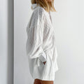 Harper Jacquard Lantern Sleevee Design Casual Two Piece Sets - Vestir en Moda