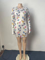 Hattie Plus Size Women Celebrity Type Classic Butterfly Print Sheath Dress - Vestir en Moda