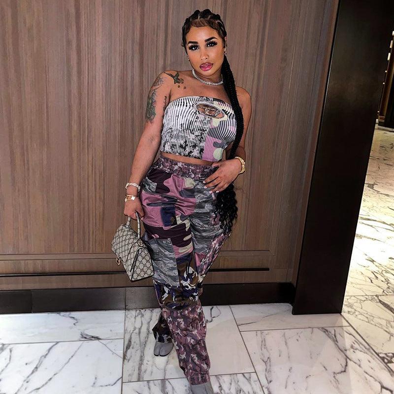 Hayden Streetwear Camouflage Printing Pocket Loose Casual Trousers - Vestir en Moda