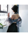 Hazel Patchwork Lantern Sleeve Blouse - Vestir en Moda