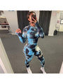 Helia Tie Dye Skinny Long Sleeve Jumpsuits - Vestir en Moda