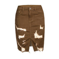 Hillary Ripped Denim Sexy Hip Candy Color Mid Skirt - Vestir en Moda
