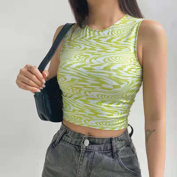 Hillary Sexy Round Neck Slim Fit Cropped Tank Tops - Vestir en Moda