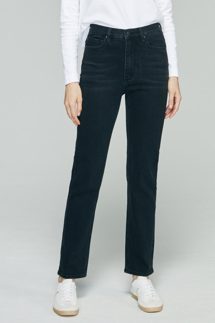 Two Shots High Rise Straight Crop Jeans