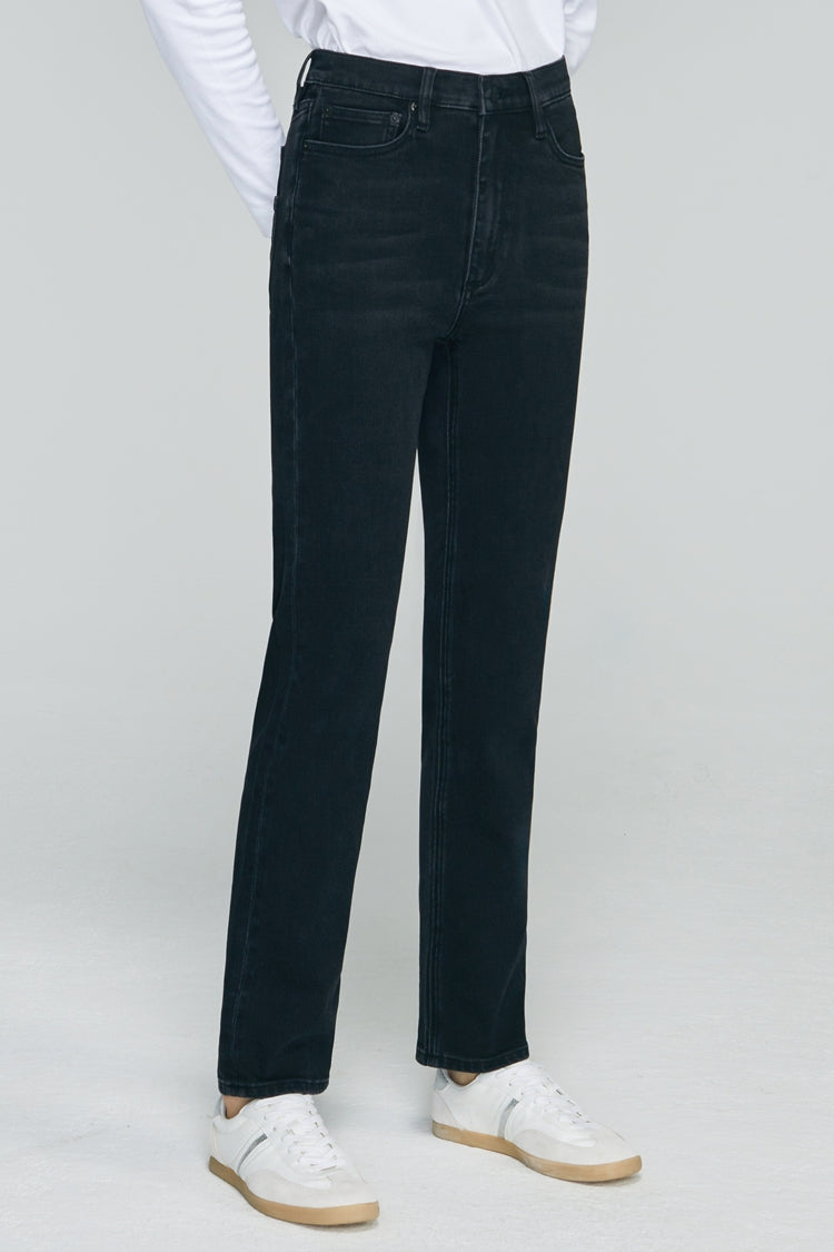 Two Shots High Rise Straight Crop Jeans