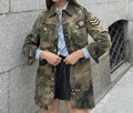 Hope Loose Casual Retro Badge Labeling Camouflage Jacket - Vestir en Moda