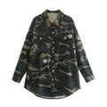 Hope Loose Casual Retro Badge Labeling Camouflage Jacket - Vestir en Moda