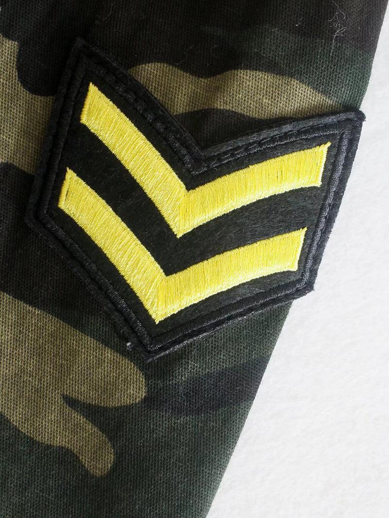Hope Loose Casual Retro Badge Labeling Camouflage Jacket - Vestir en Moda