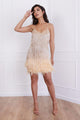 I Am Not Going Tassel Sequ Feather Stitching Dress - Vestir en Moda