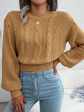 Long Island leisure fried dough twist Lantern Sleeve waist knit sweater