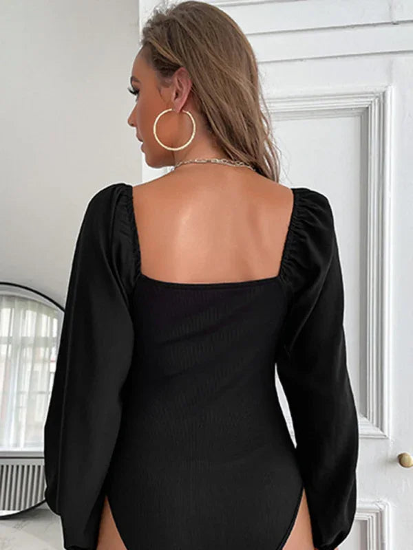 Hillarie Kink V-Neck Long Sleeve Bodysuit