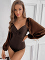 Hillarie Kink V-Neck Long Sleeve Bodysuit