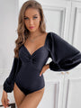 Hillarie Kink V-Neck Long Sleeve Bodysuit