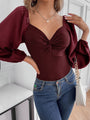 Hillarie Kink V-Neck Long Sleeve Bodysuit