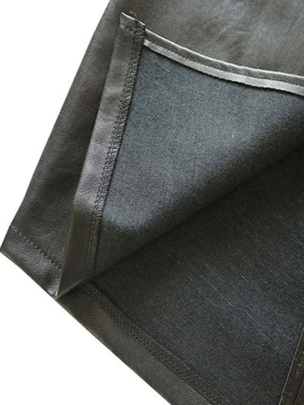 Bibie Elegant High Waist Faux Leather Pencil Skirt