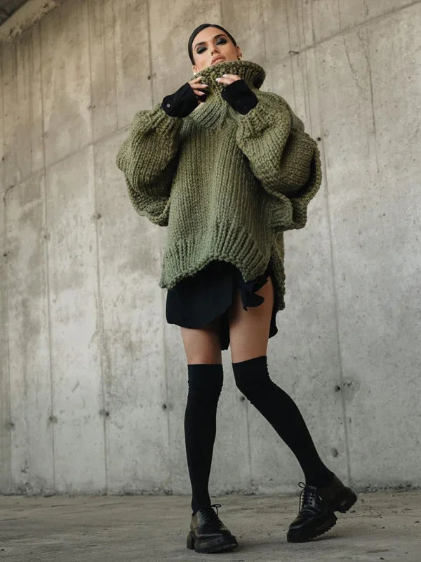 Fairview women's sweater pullover fluffy long sleeve turtleneck sweater