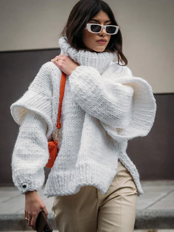 Fairview women's sweater pullover fluffy long sleeve turtleneck sweater