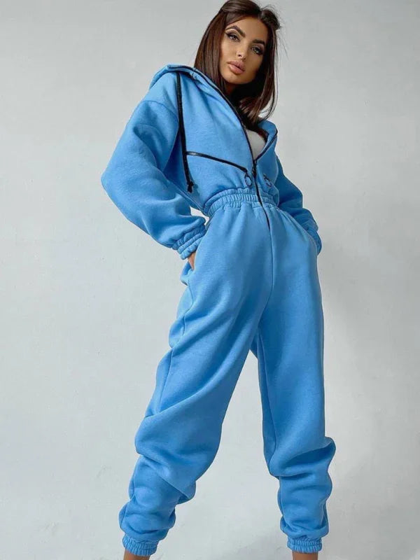 Maduro Women Zip Up Casual Tracksuit Set