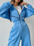 Maduro Women Zip Up Casual Tracksuit Set
