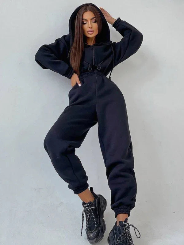 Maduro Women Zip Up Casual Tracksuit Set